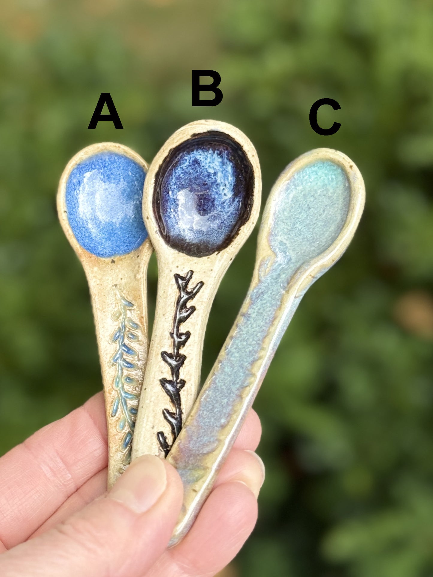 Small ceramic spoons
