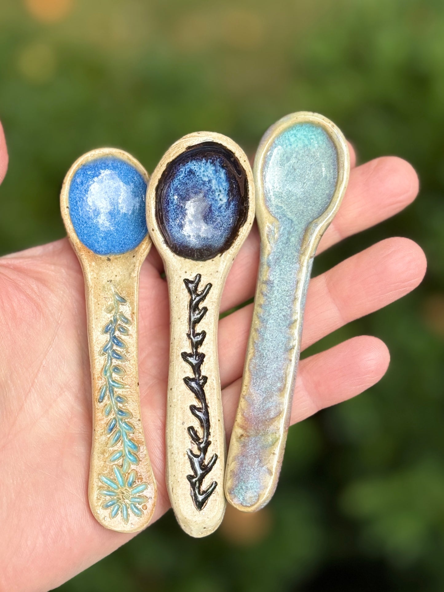 Small ceramic spoons