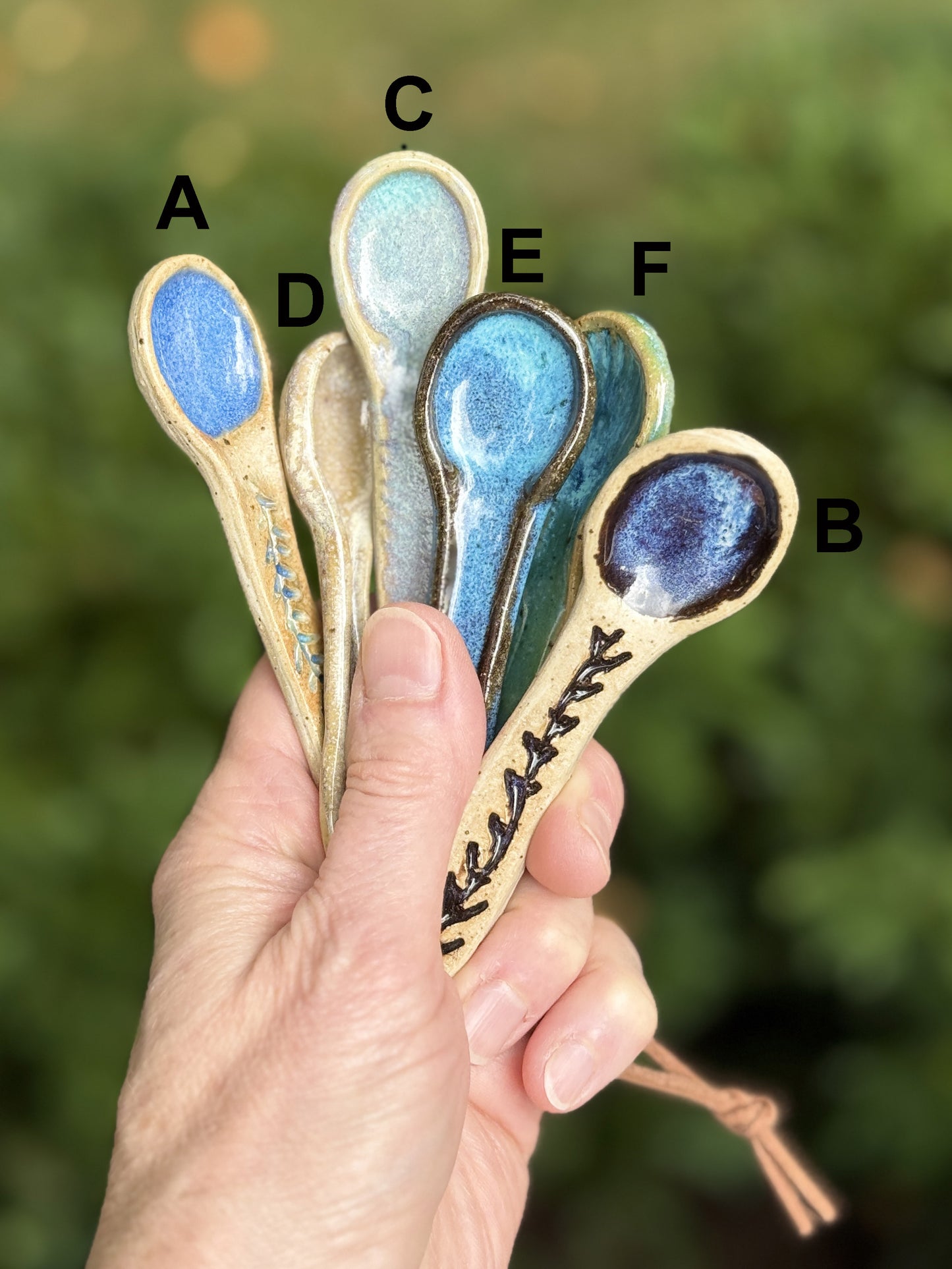 Small ceramic spoons