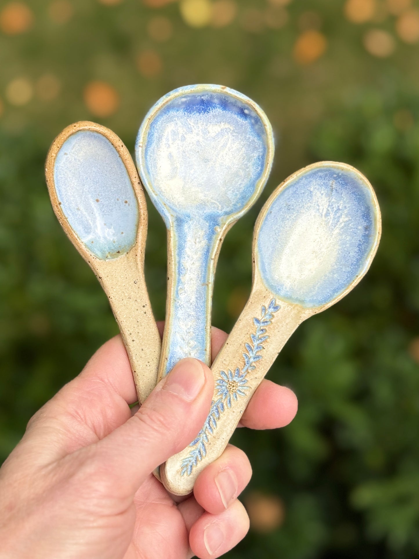 Large ceramic spoons