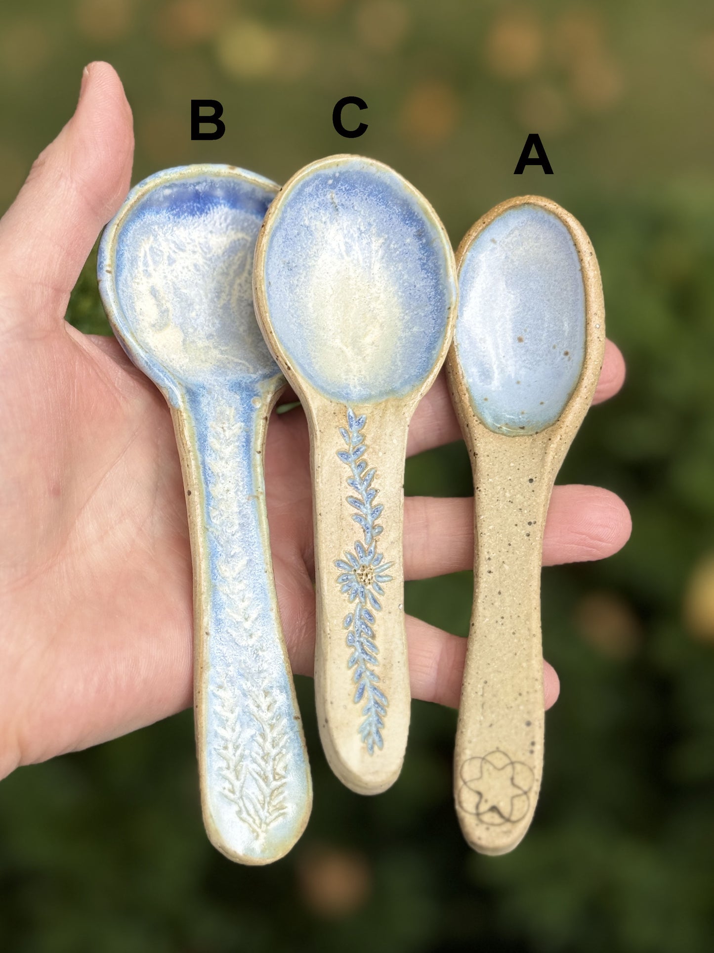Large ceramic spoons