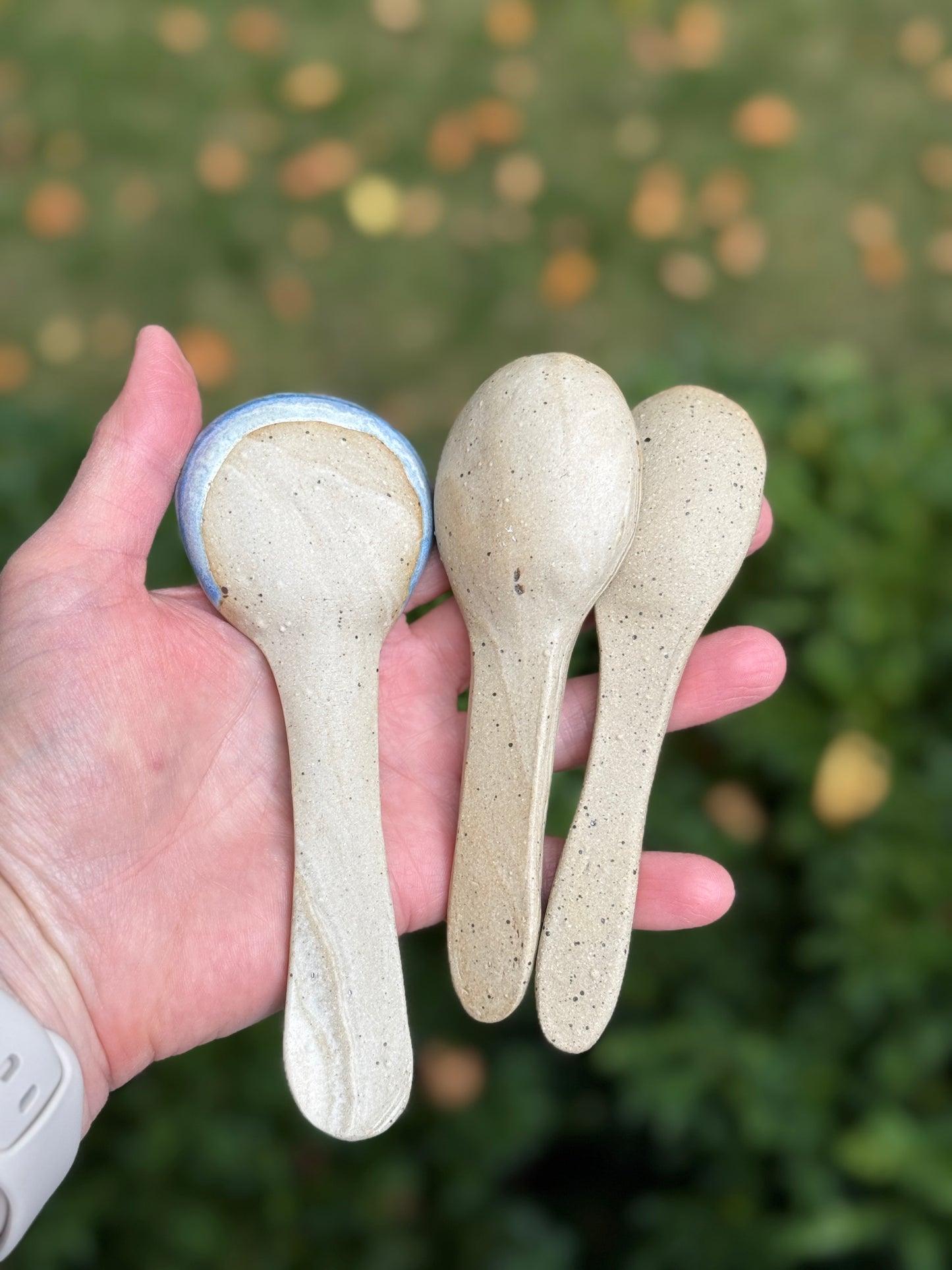 Large ceramic spoons