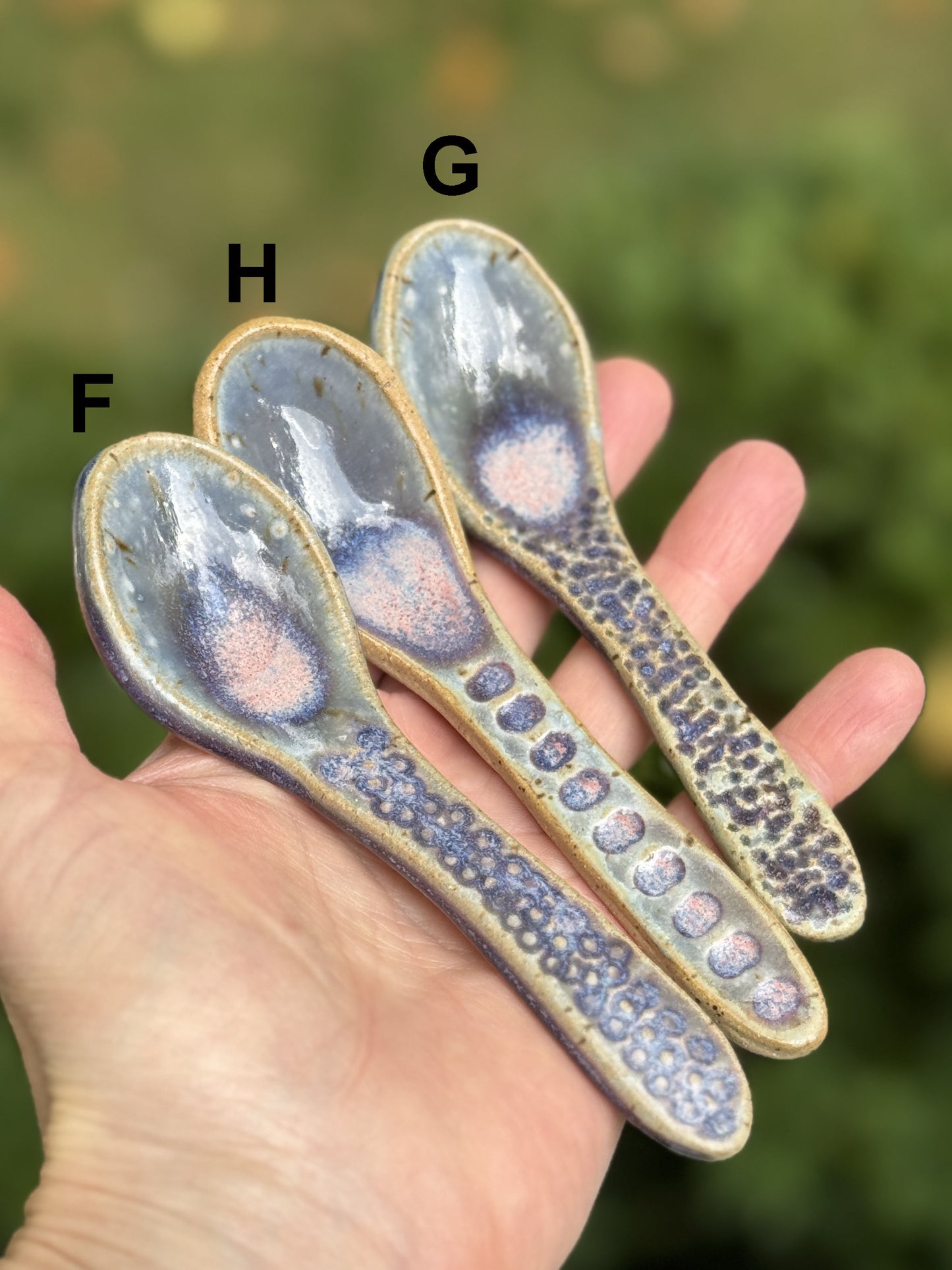 Large ceramic spoons