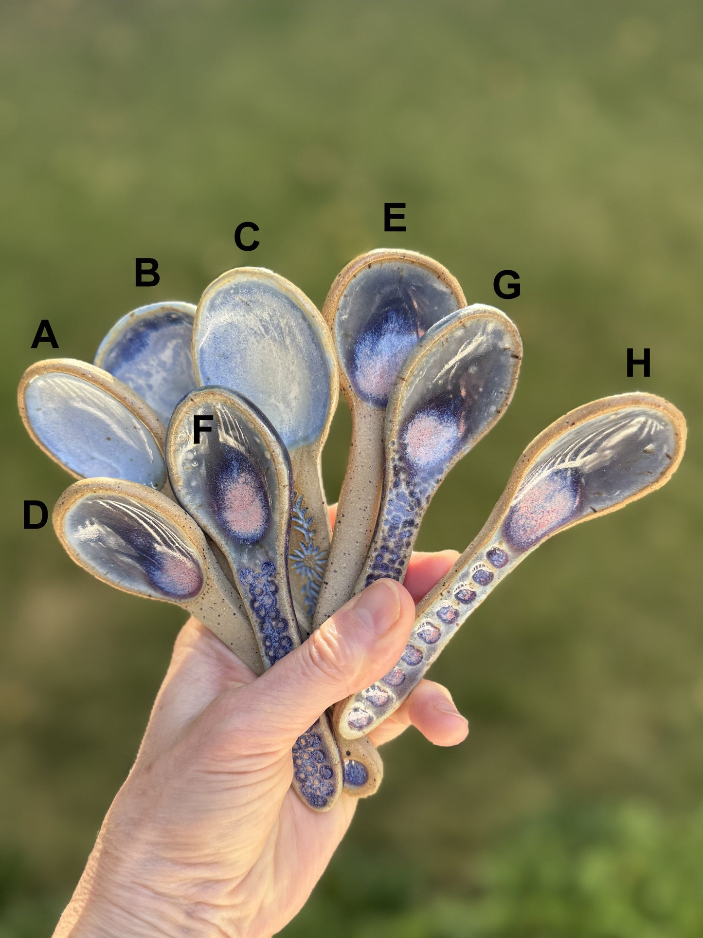 Large ceramic spoons