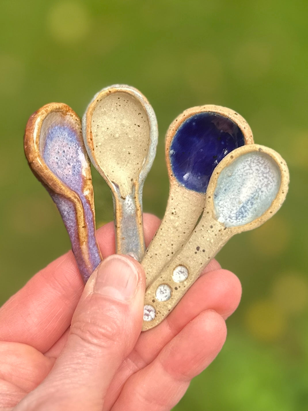Extra small ceramic spoons