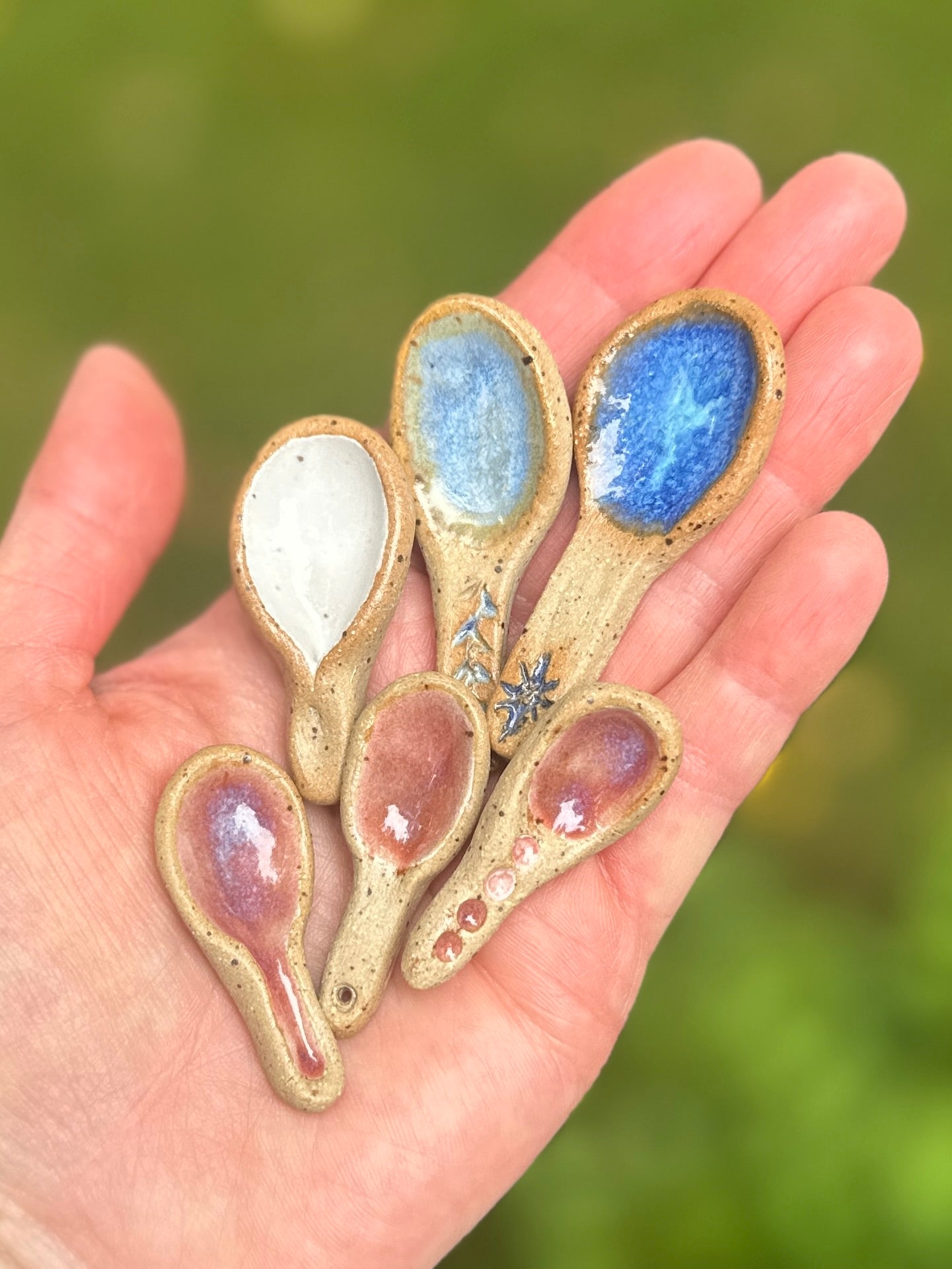Tiny ceramic spoons