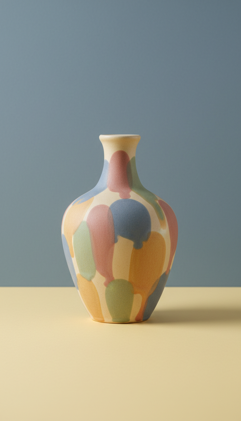 Sun dappled vase with textured glaze