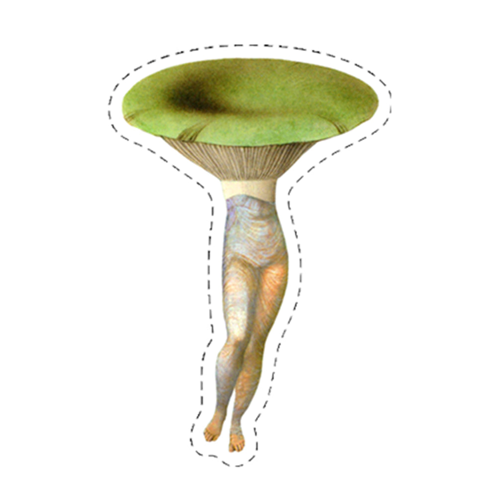 Green-capped Mushroom Gal sticker