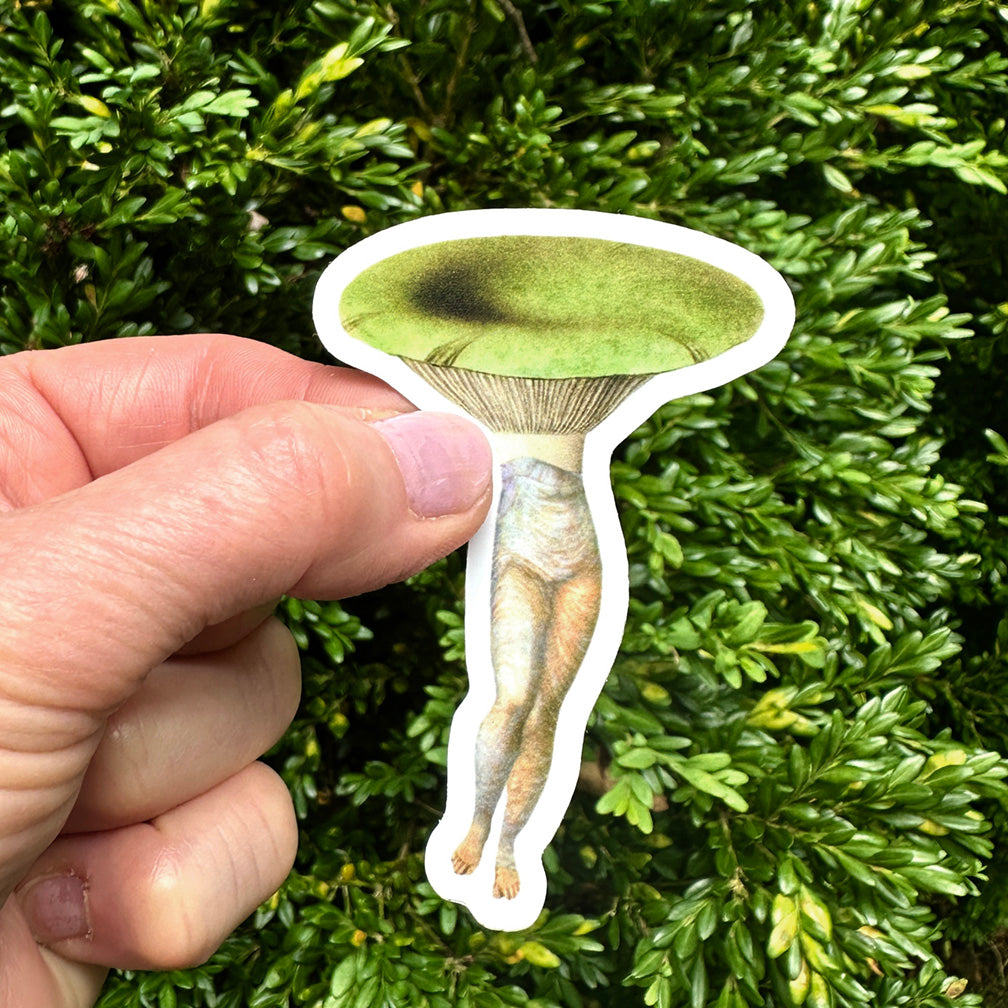 Green-capped Mushroom Gal sticker
