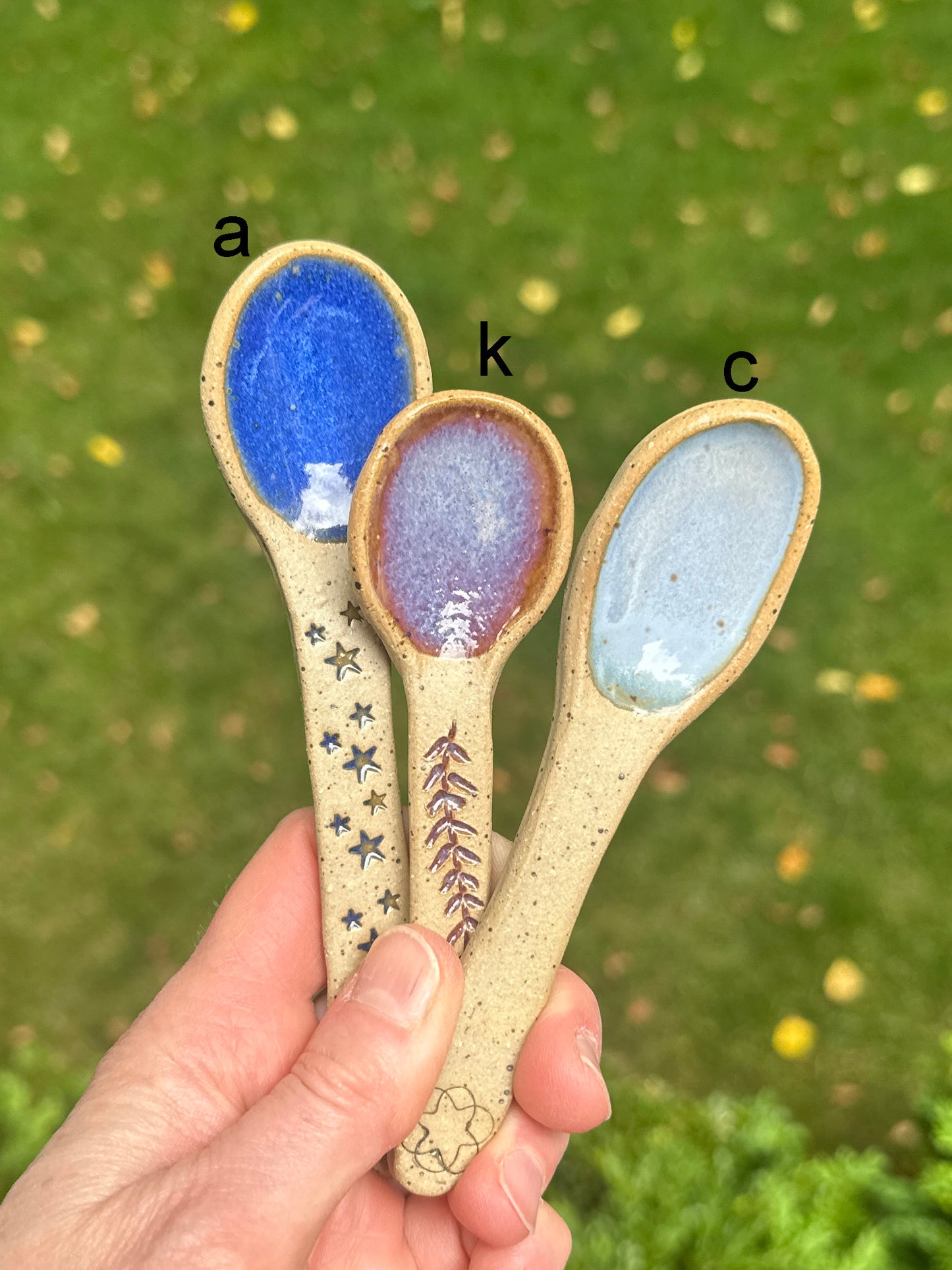 Large ceramic spoons