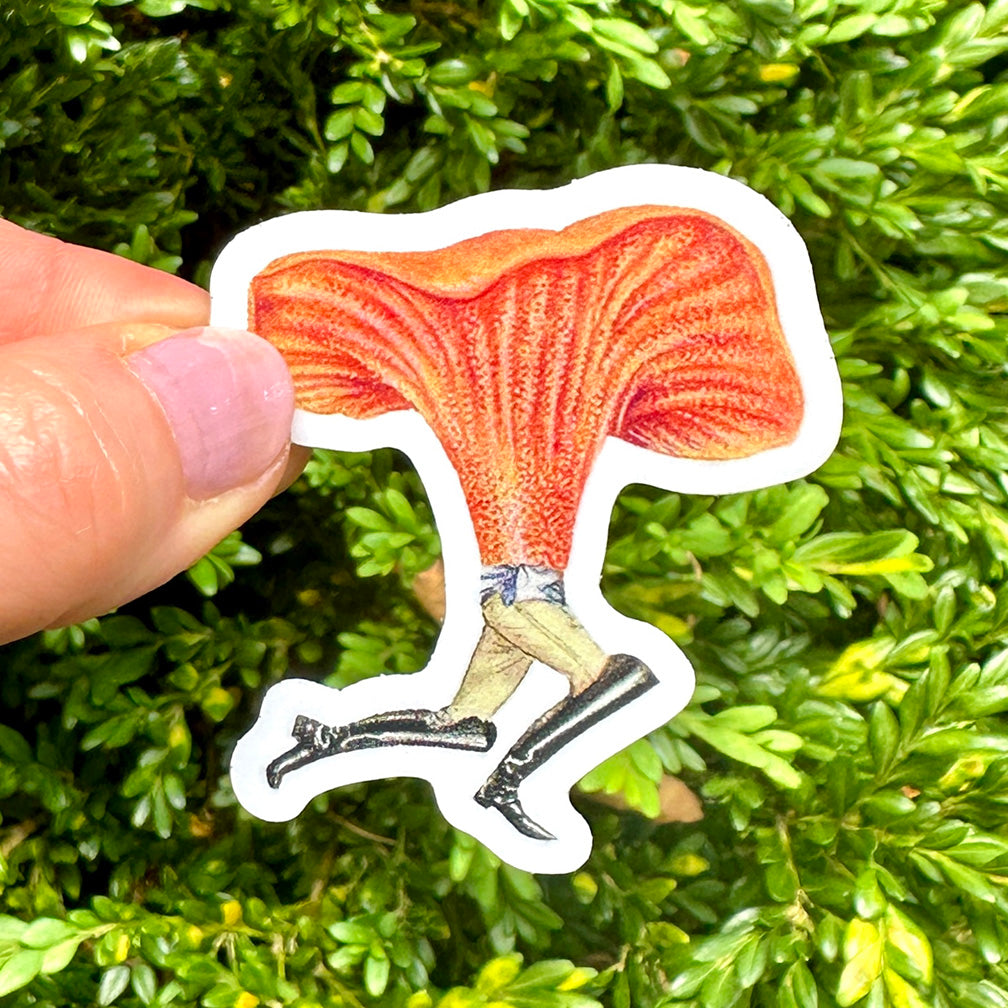 Orange-capped Mushroom Guy sticker
