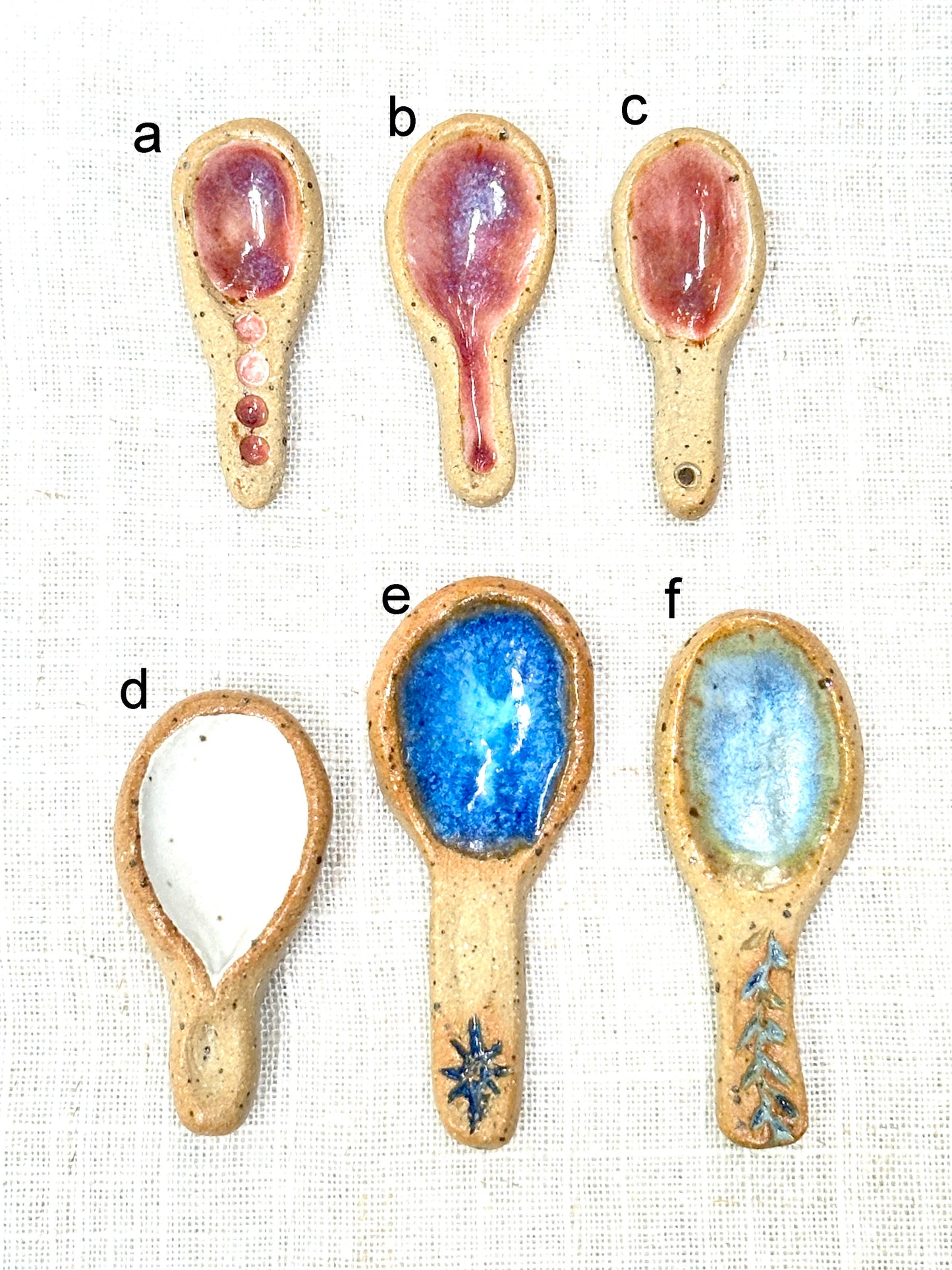 Tiny ceramic spoons