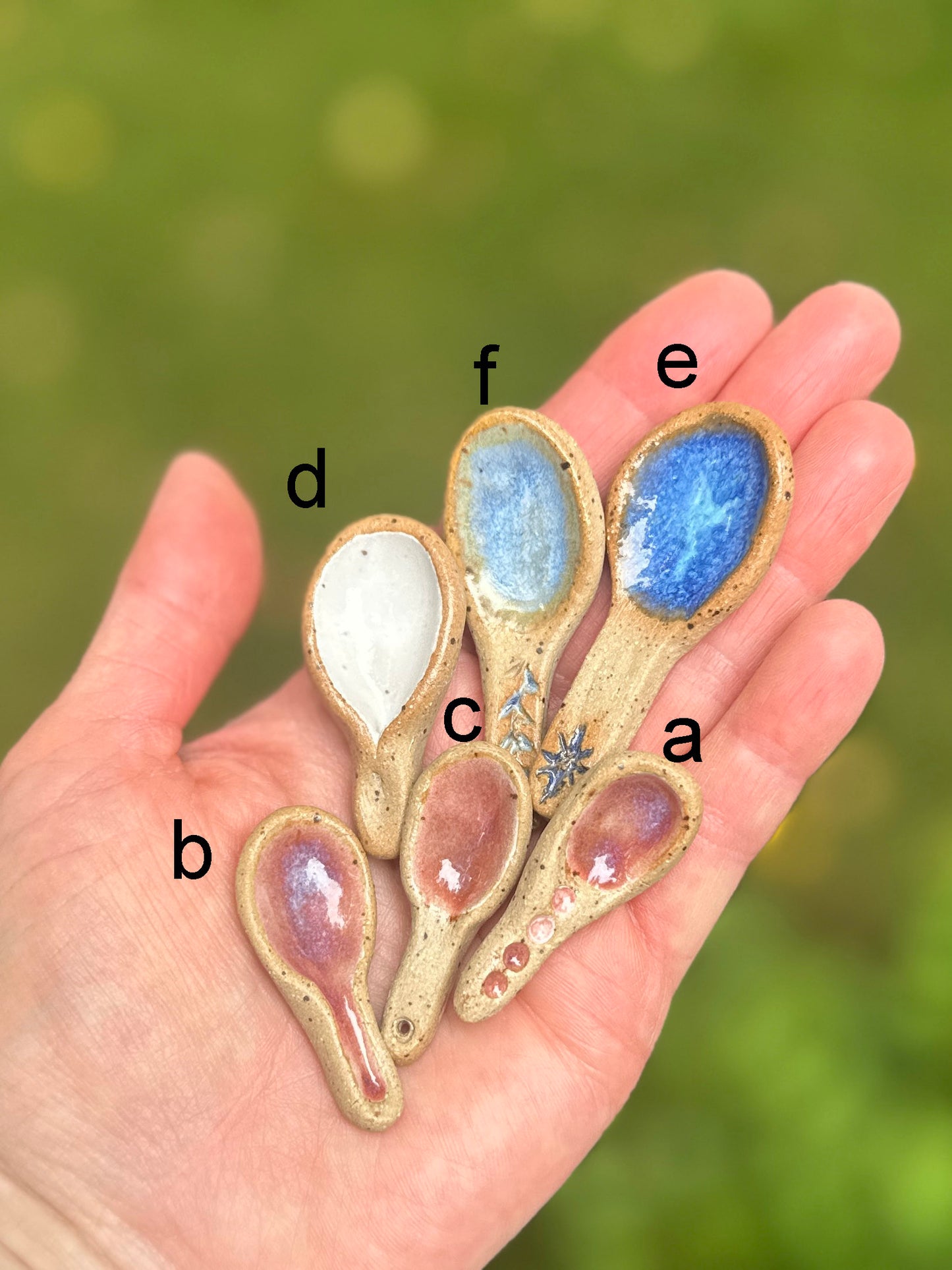 Tiny ceramic spoons