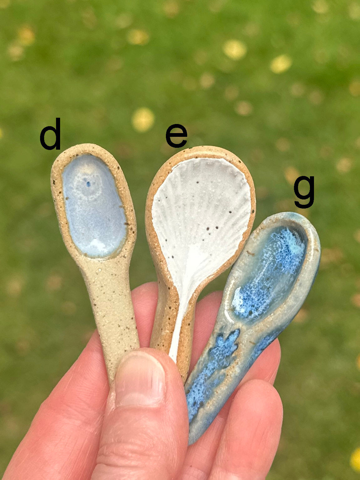 Extra small ceramic spoons