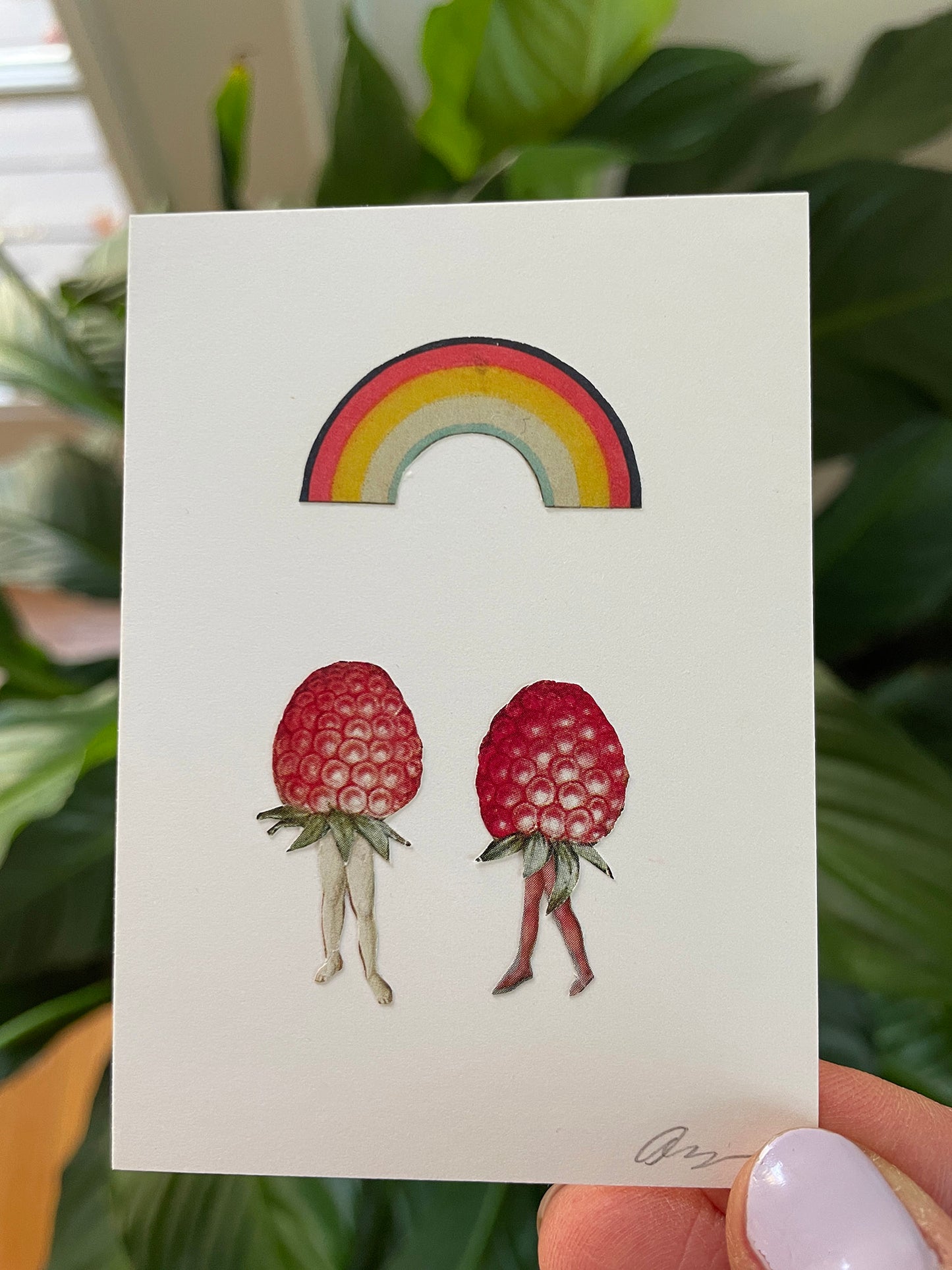 Rainbow Raspberries collage