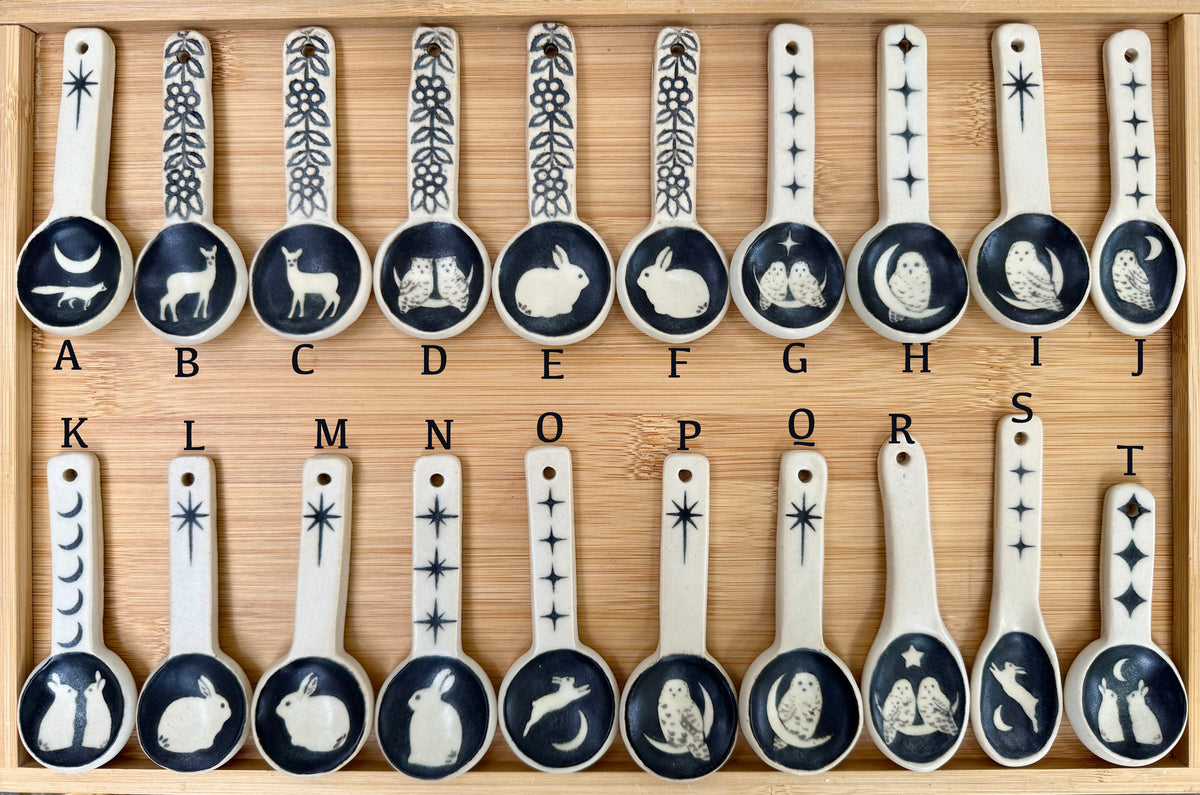 White Illustrated Spoons