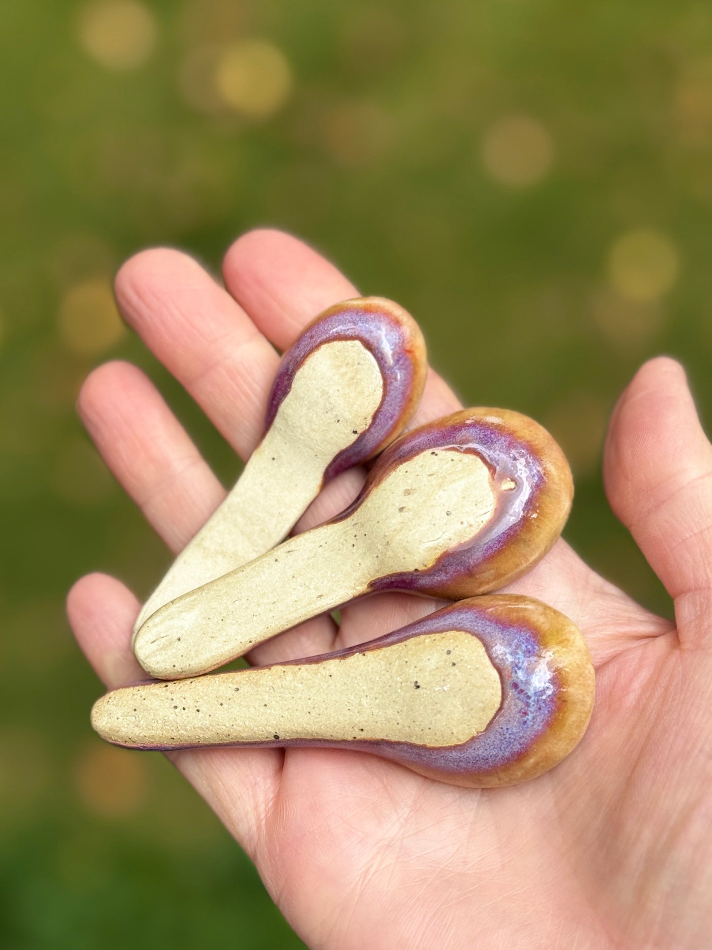 Extra small ceramic spoons