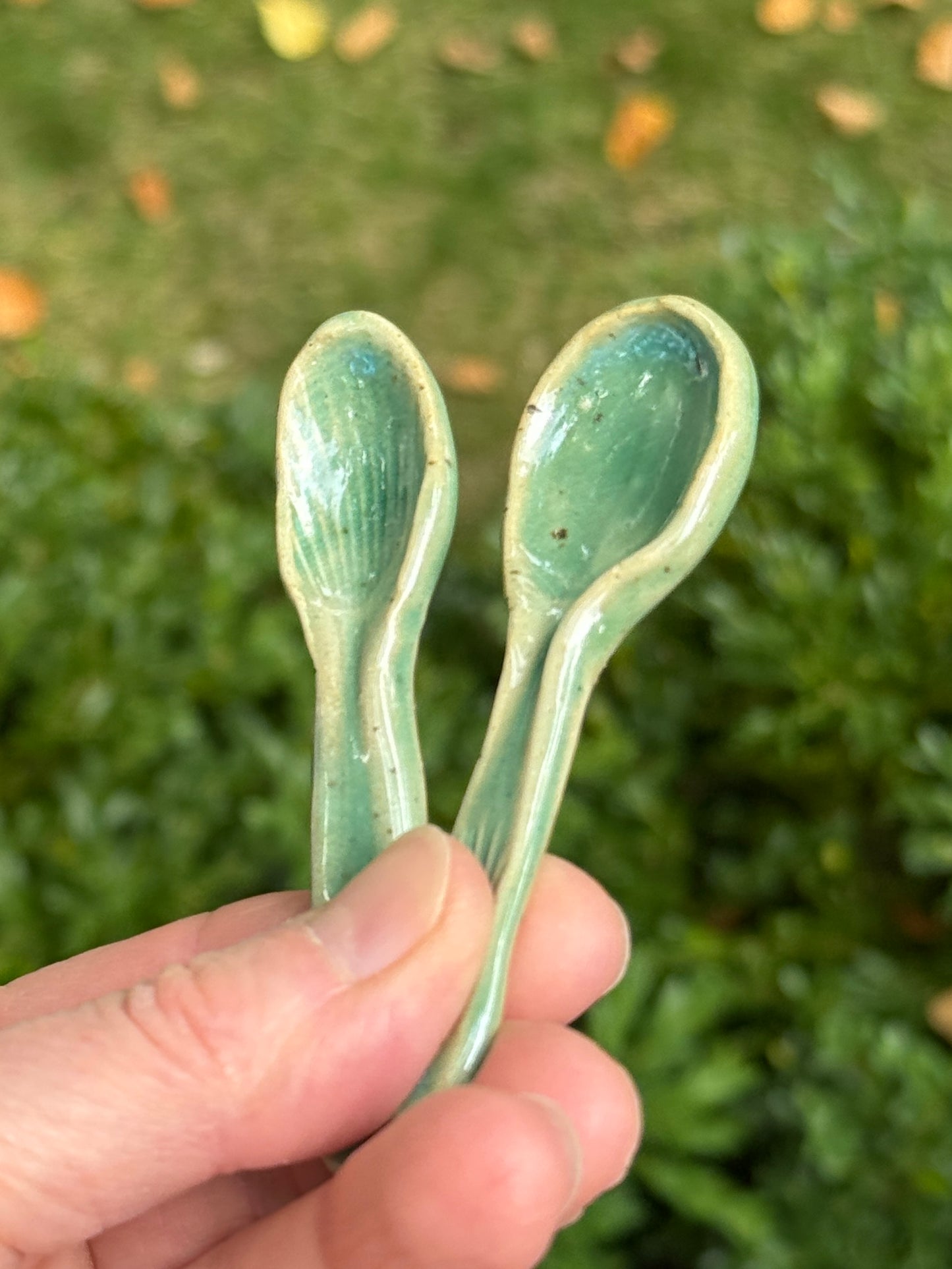 Extra small ceramic spoons