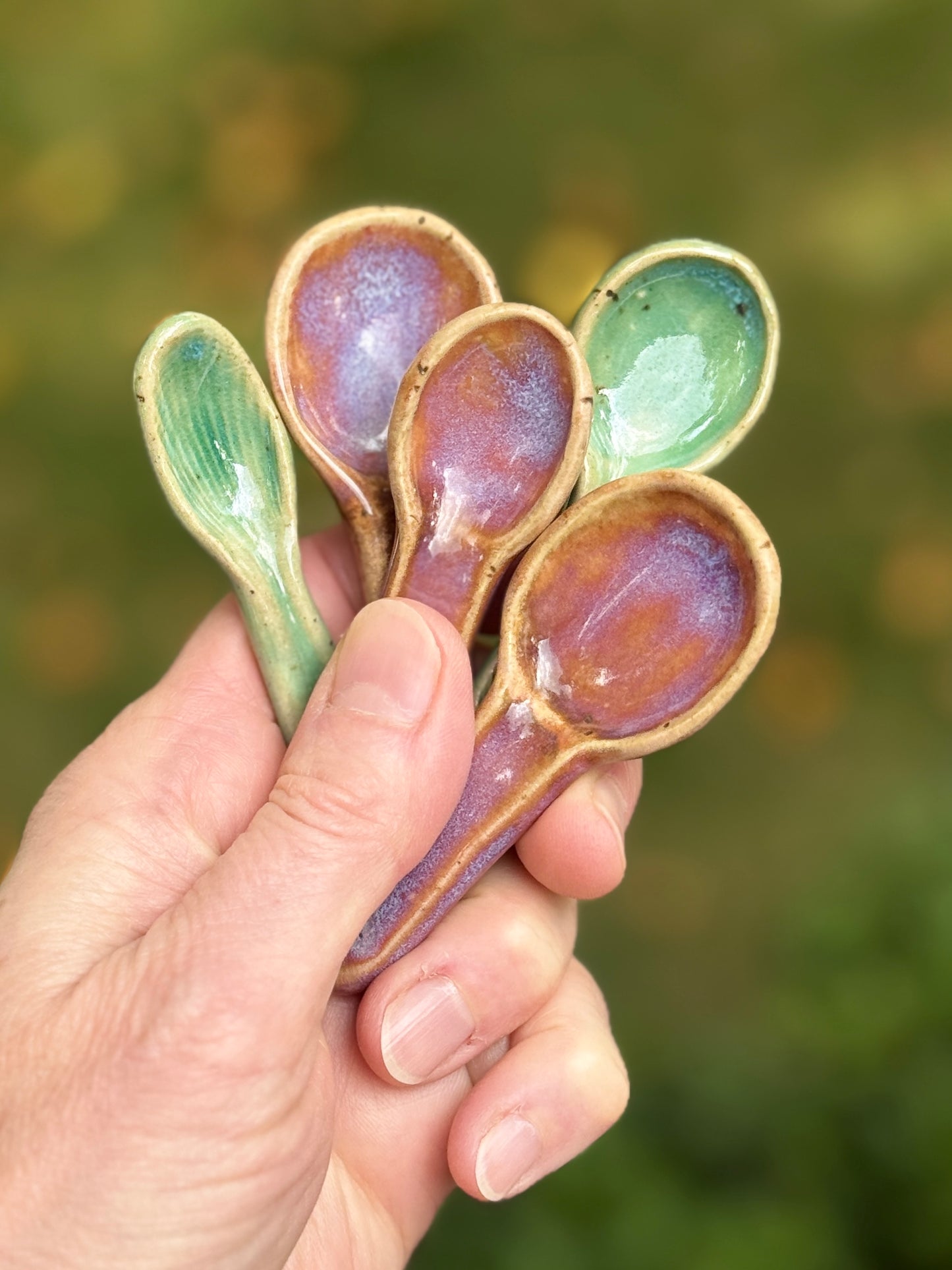 Extra small ceramic spoons