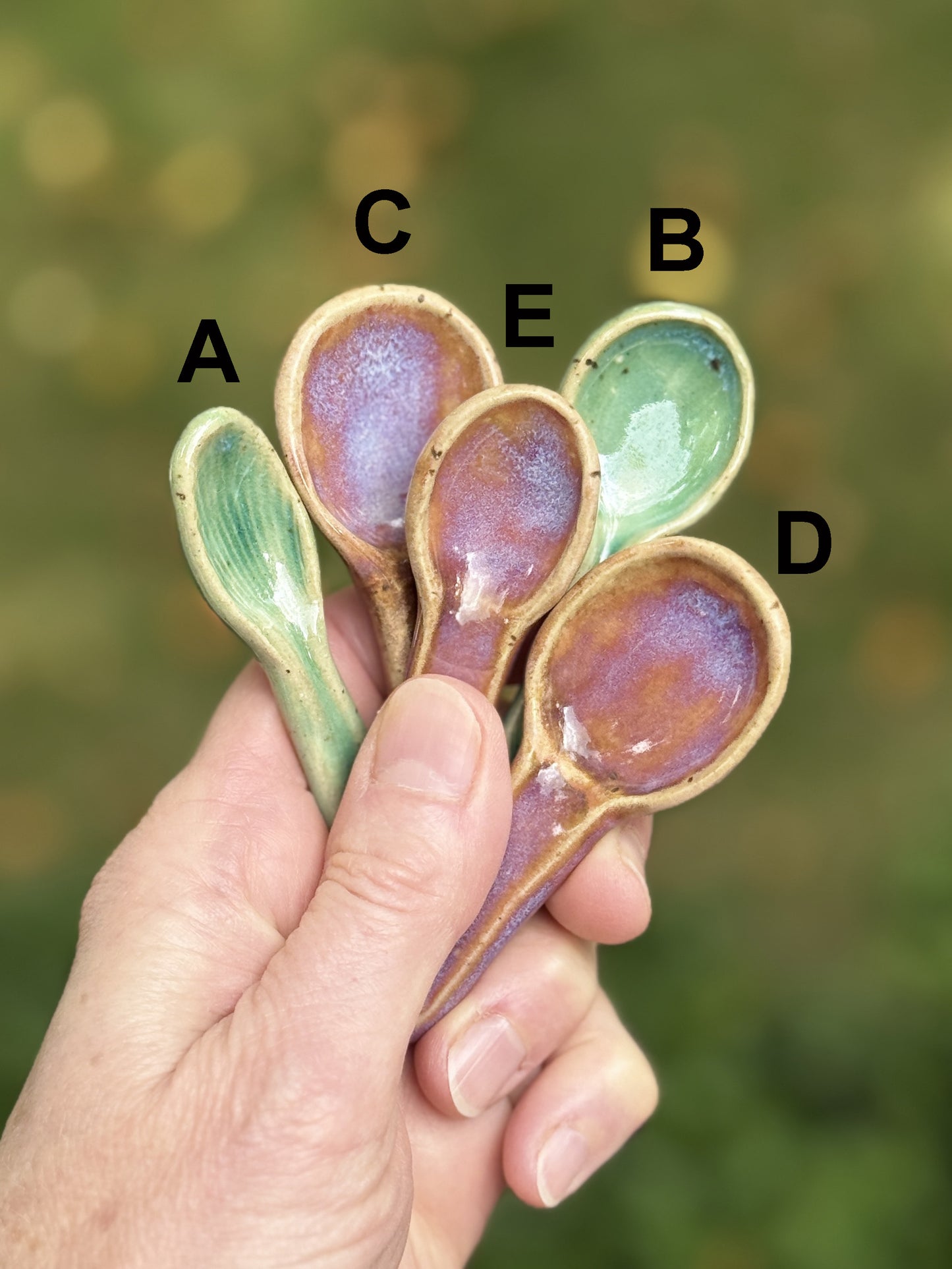 Extra small ceramic spoons