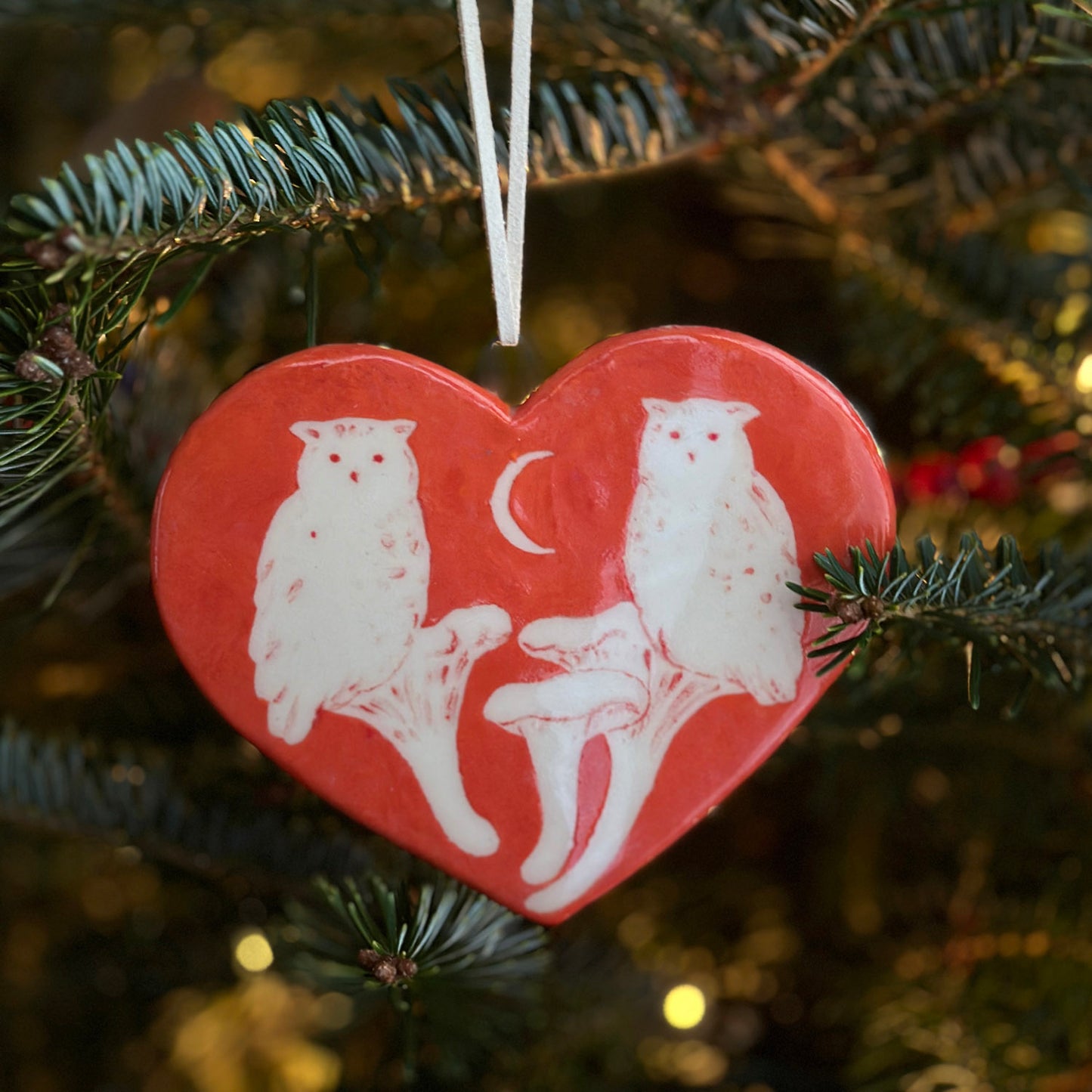 Owls and Shrooms Ornament