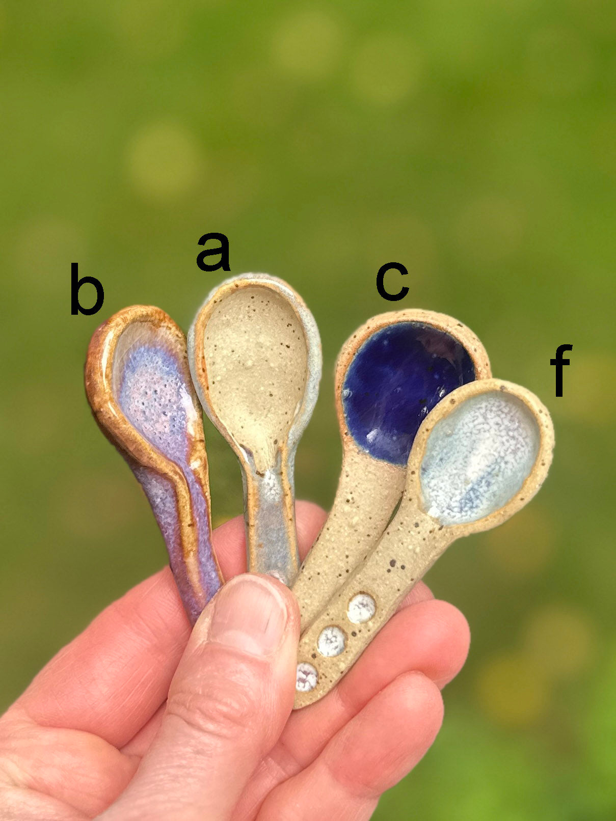 Extra small ceramic spoons