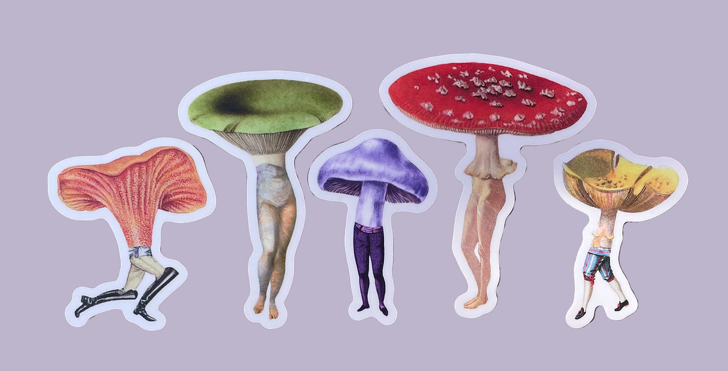 Mushroom People 5-pack sticker set