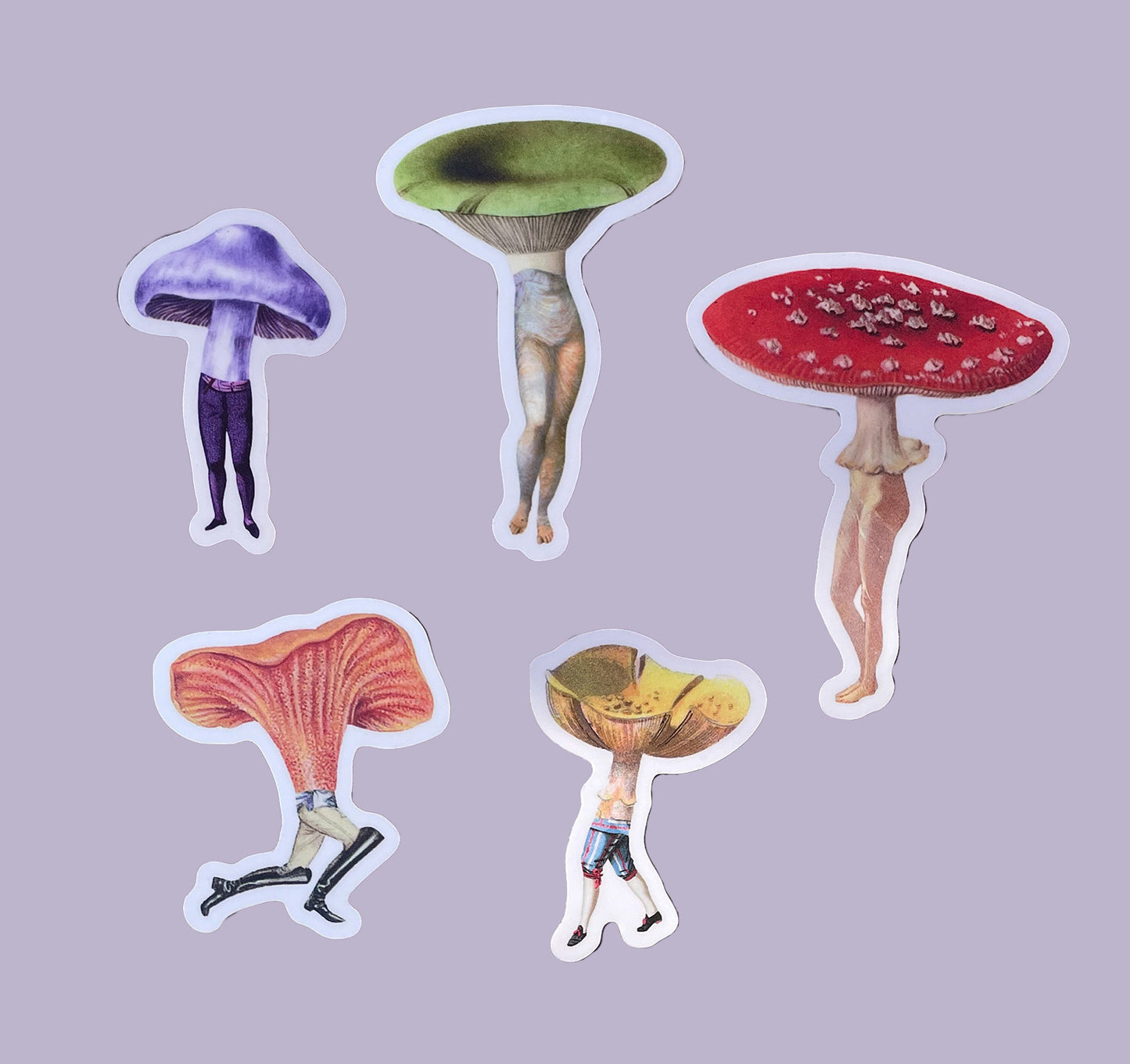 Mushroom People 5-pack sticker set