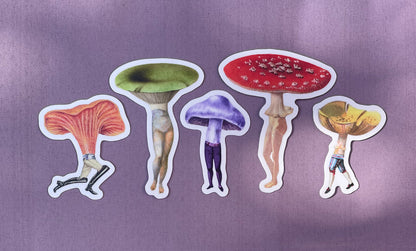 Mushroom People 5-pack sticker set