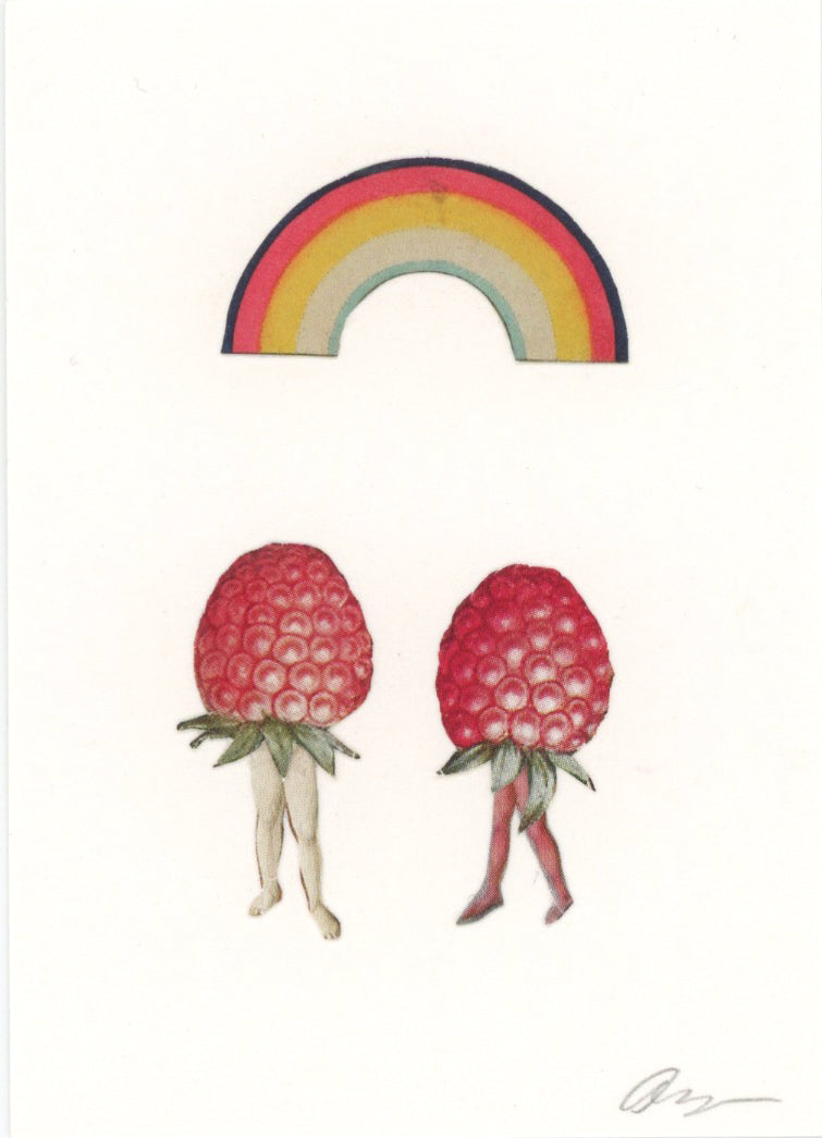 Rainbow Raspberries collage